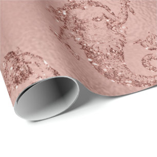 Papel De Presente Princesa cor-de-rosa Dourado Brilho do rosa do