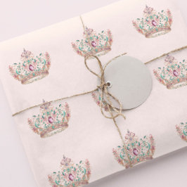 Papel De Presente Princesa Dourada rosa Fairytalt Aniversário