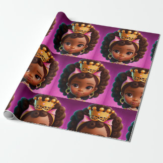 Papel De Presente Princesa Negra, Menina Negra, Royalties