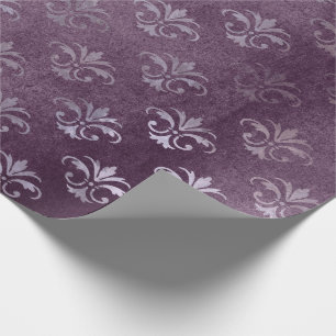 Papel De Presente Princesa real Amethyst Roxo Flor de lis