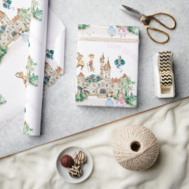 Papel De Presente Princesas, Cavaleiros e Dragões - Fada Leiteira An