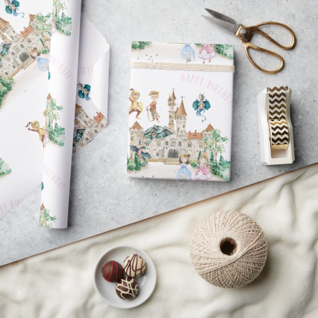 Papel De Presente Princesas, Cavaleiros e Dragões - Fada Leiteira An (Artesanato)