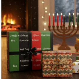 Papel De Presente Princípios Nguzo Saba do Kwanzaa do Patrimônio Afr