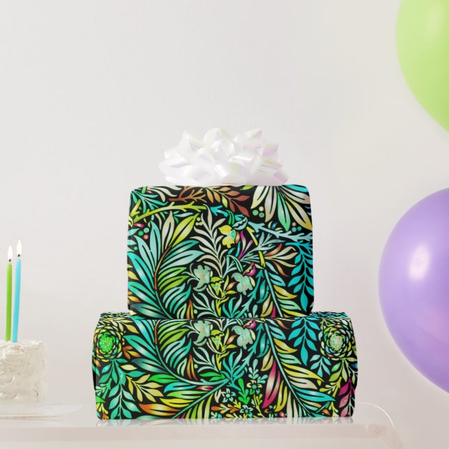Papel De Presente Prismatic Fern Green (Presentes para festas)