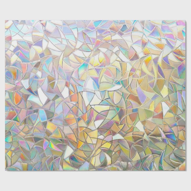 Papel De Presente Prismatic Stained Glass Effect - Rainbow Prismatic (Aberto)