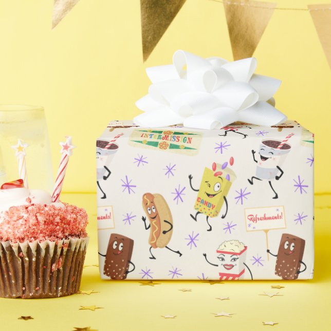 Papel De Presente Processamento Retroativo de Snacks de Vamos Todos  (Festa de aniversário)