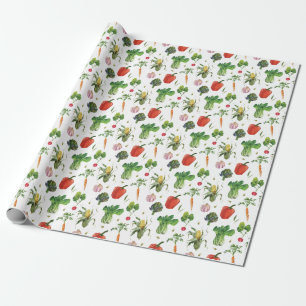 Papel De Presente Produtos Hortícolas Orgânicos Da Aquarela