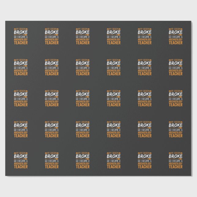 Papel De Presente Professor de Arqueologia Vassoira de Halloween Que (Aberto)