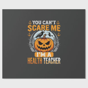 Papel De Presente Professor de Saúde do Halloween Abobrinha Assustad