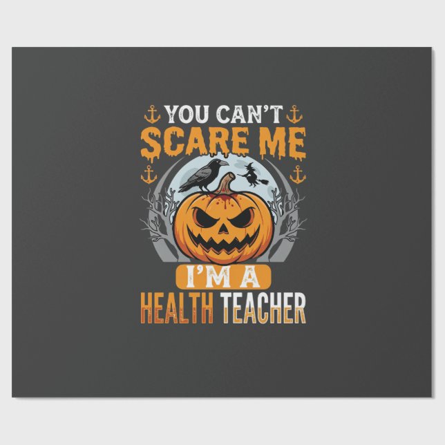 Papel De Presente Professor de Saúde do Halloween Abobrinha Assustad (Aberto)