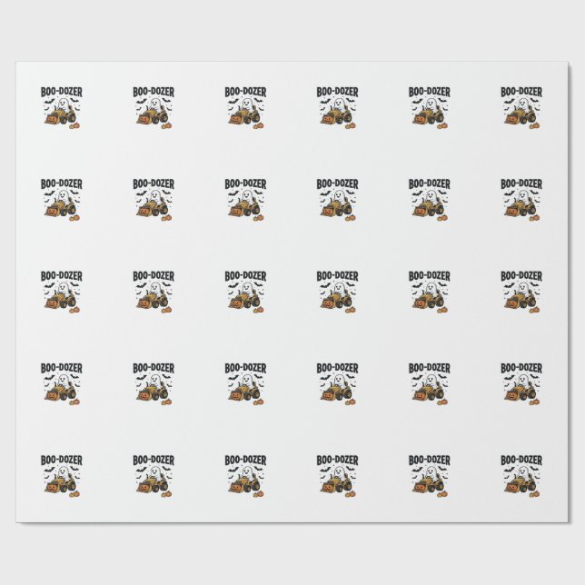 Papel De Presente Projetado Escavadeira Fantasma Boo-Dozer de Hallow (Aberto)