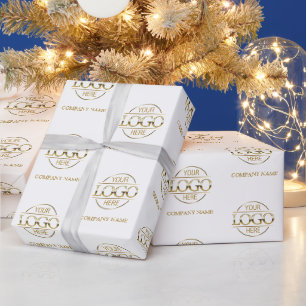 Papel De Presente Promocional Dourado do logotipo comercial personal