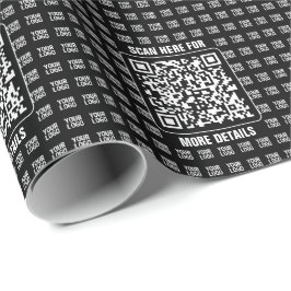 Papel De Presente Promotional QR code (editable) plus Logo Pattern