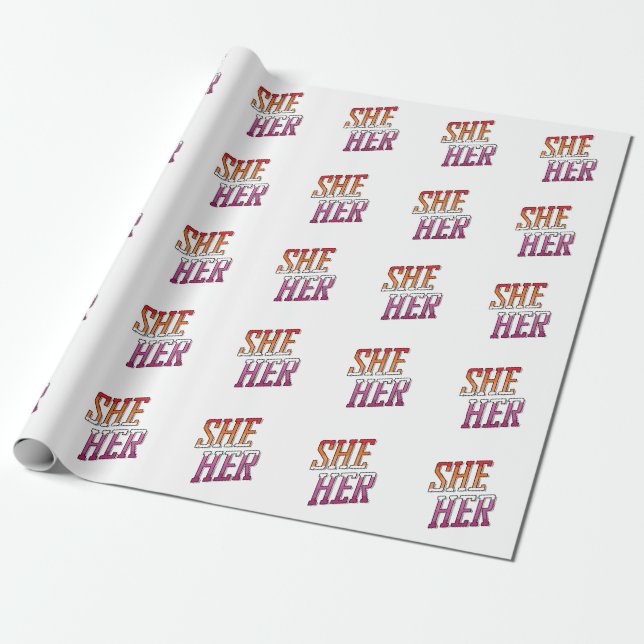 Papel De Presente Pronomes Lesbicas Ela Dela (Desenrolado)