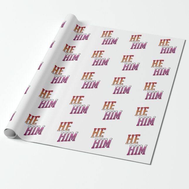 Papel De Presente Pronomes Lesbicas Ele Dele (Desenrolado)