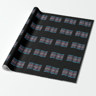 Papel De Presente Proteja as Crianças Trans - Onda da Bandeira Trans