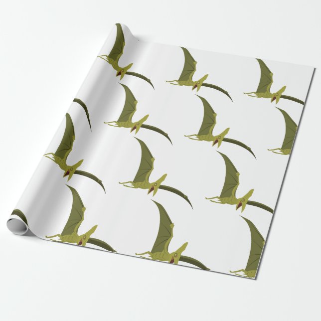 Papel De Presente Pterodactil Voador (Desenrolado)