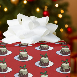 Papel De Presente Pudim de Natal Fofo Molho de Brandy Padrão de Azev