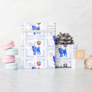 Papel De Presente Pug Birthday