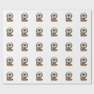 Papel De Presente Pug Halloween Truque ou Tratamento Desenho de Grav