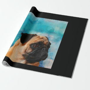 Papel De Presente Pug Retrato Cute Pug Face Pug Lover
