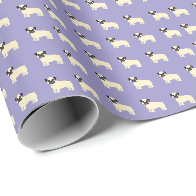 Papel De Presente Pugs, Pale Purple (Ponta do rolo)