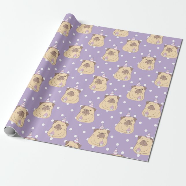 Papel De Presente Pugs Wraping Paper (Desenrolado)