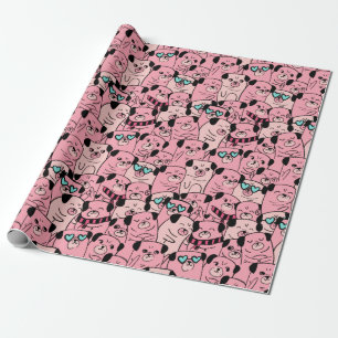 Papel De Presente Pugs Wraping Paper