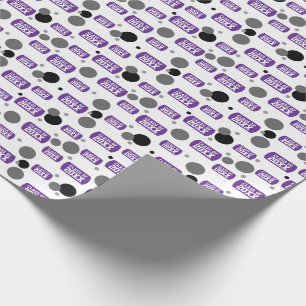 Papel De Presente Pulseira "Turma De" Roxa e Padrão de Pontos