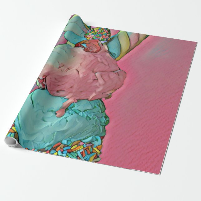 Papel De Presente pulverizadores de cone de sorvete (Desenrolado)