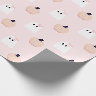 Papel De Presente Pumpkin Cor-de-rosa - Garota Fantasma do Halloween
