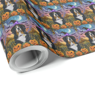 Papel De Presente Pumpkin da Bruxa do Halloween da Montanha Spookese