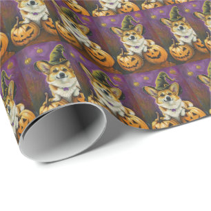 Papel De Presente Pumpkin de Bruxa de Halloween do Cachorro Spooki