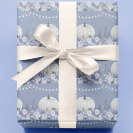 Papel De Presente Pumpkin Elegante | Azul poeirento