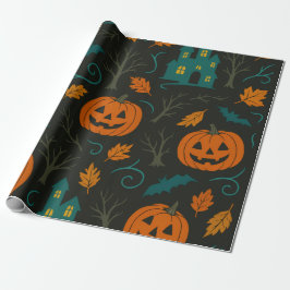 Papel De Presente Pumpkin Haunt Pattern