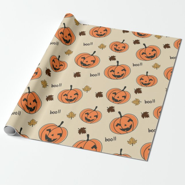 Papel De Presente Pumpkin Invisível do Halloween (Desenrolado)