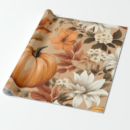 Papel De Presente Pumpkin Laranja no Caminho do Chá de fraldas