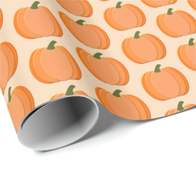 Papel De Presente Pumpkin Neutro De Gênero Laranja Cinto Padrão (Ponta do rolo)