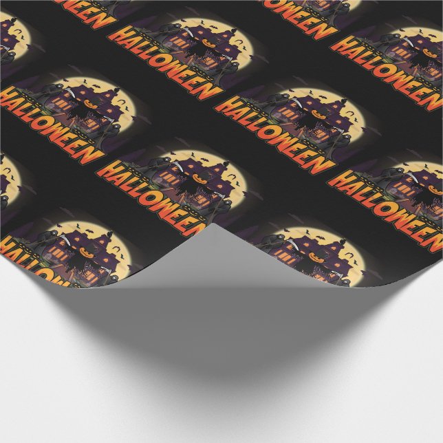 Papel De Presente Pumpkin Scary House, Halloween (Ponta)