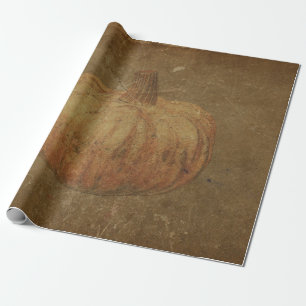 Papel De Presente Pumpkin Vintage Textura de outono de laranja antig