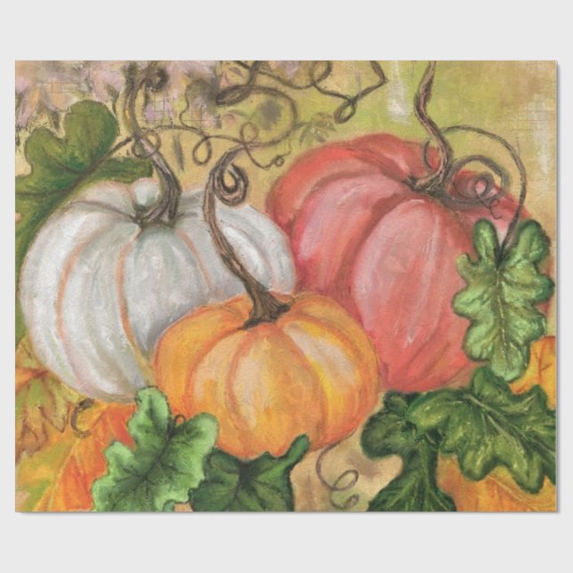 Papel De Presente Pumpkins - Arte Por Aquarela (Aberto)