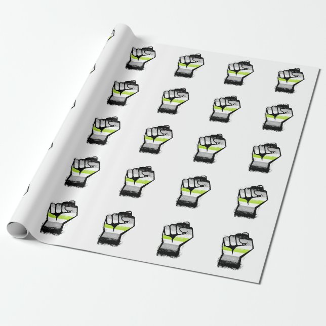 Papel De Presente Punho de Protesto Agênero (Desenrolado)