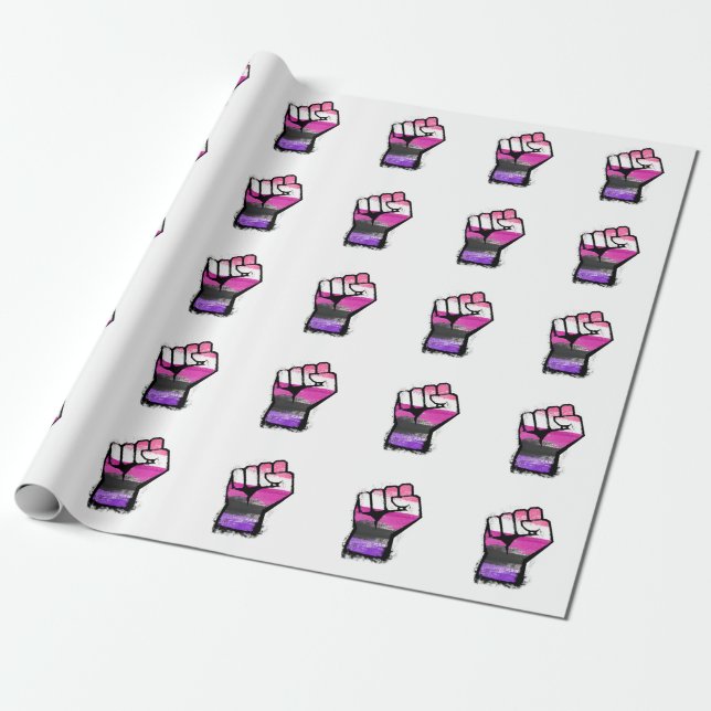 Papel De Presente Punho de Protesto Genderfluid (Desenrolado)