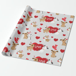 Papel De Presente Puppies de Casal bonitinho Puppies Padrões de Amor