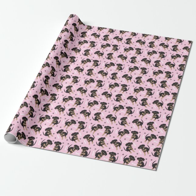 Papel De Presente Pupppy Pink Bonito (Desenrolado)