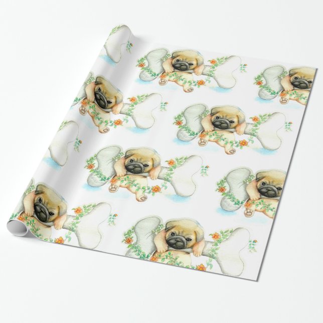 Papel De Presente Puppy Com Osso (Desenrolado)