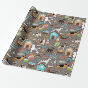 Papel De Presente Puppy Pattern