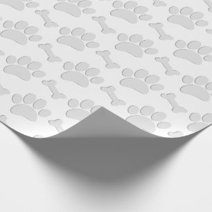 Papel De Presente Puppy Paw Prints and Bones Custom