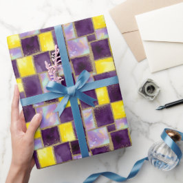Papel De Presente Purpel e Amarelo | Glitter e Opal modernos