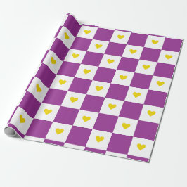 Papel De Presente Purple And Yellow Heart 